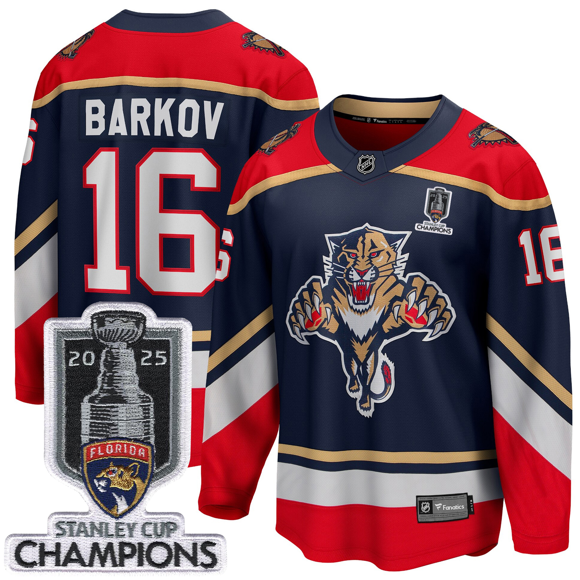 Aleksander Barkov Florida Panthers 2025 Stanley Cup Championship Blue 2020/21 Special Edition Jersey - All Stitched