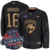 Aleksander Barkov Florida Panthers 2025 Stanley Cup Championship Black 2024 Military Appreciation Jersey - All Stitched