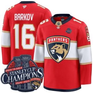 Aleksander Barkov Florida Panthers Back To Back Championship Red Home Premium Jersey - All Stitched