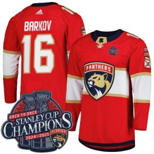 Aleksander Barkov Florida Panthers Back To Back Championship Red Home Primegreen Jersey - All Stitched