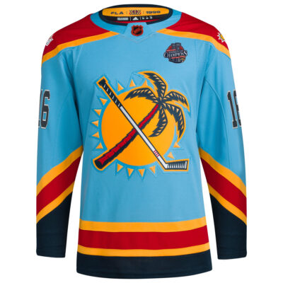 Alternative view of Aleksander Barkov Florida Panthers Back To Back Championship Light Blue Alternate Primegreen Jersey - All Stitched