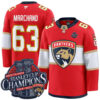 Brad Marchand Florida Panthers Back To Back Championship Red Home Premium Jersey - All Stitched