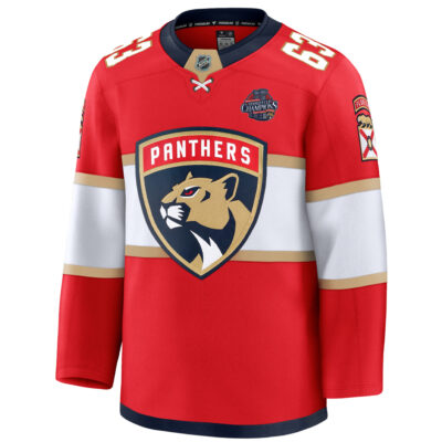 Alternative view of Brad Marchand Florida Panthers Back To Back Championship Red Home Premium Jersey - All Stitched