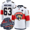 Brad Marchand Florida Panthers Back To Back Championship White Away Premium Jersey - All Stitched