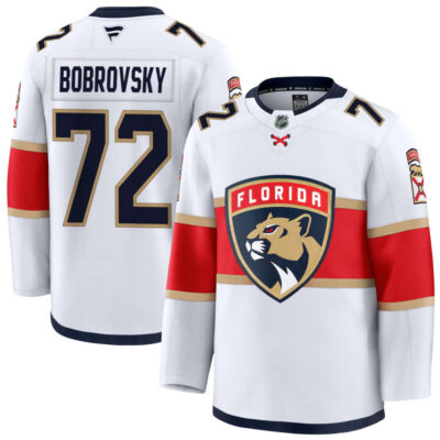 Sergei Bobrovksy Florida Panthers White Away Premium Jersey - All Stitched