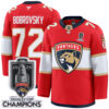 Sergei Bobrovksy Florida Panthers 2025 Stanley Cup Championship Red Home Premium Jersey - All Stitched