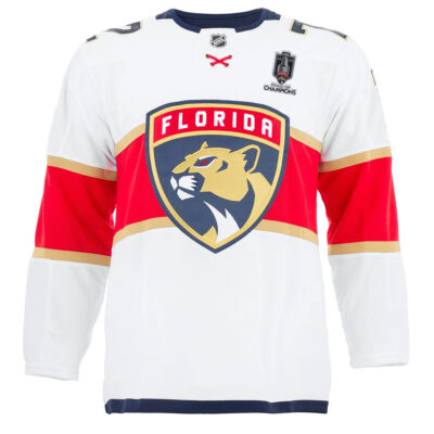 Alternative view of Sergei Bobrovksy Florida Panthers 2025 Stanley Cup Championship White Away Premium Jersey - All Stitched