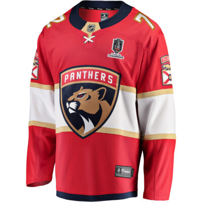 Alternative view of Sergei Bobrovksy Florida Panthers 2025 Stanley Cup Championship Red Home Jersey - All Stitched