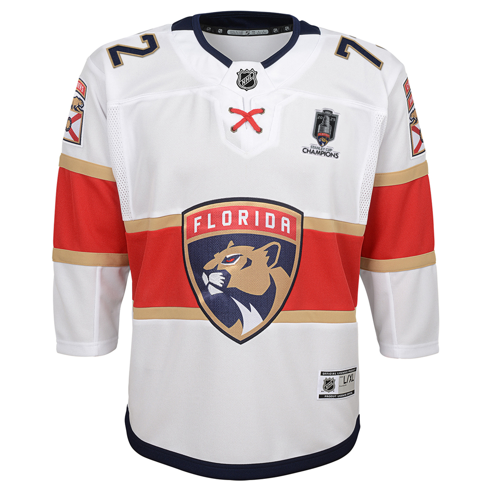 Sergei Bobrovksy Florida Panthers 2025 Stanley Cup Championship White Away Jersey - All Stitched - Image 2