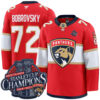 Sergei Bobrovksy Florida Panthers Back To Back Championship Red Home Premium Jersey - All Stitched