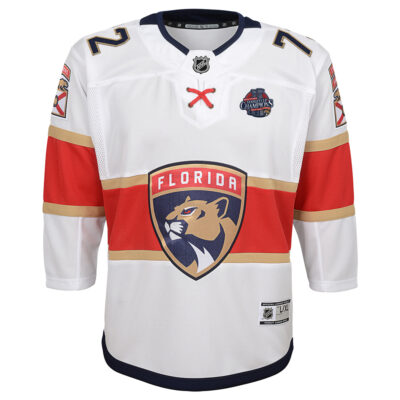 Alternative view of Sergei Bobrovksy Florida Panthers Back To Back Championship White Away Jersey - All Stitched