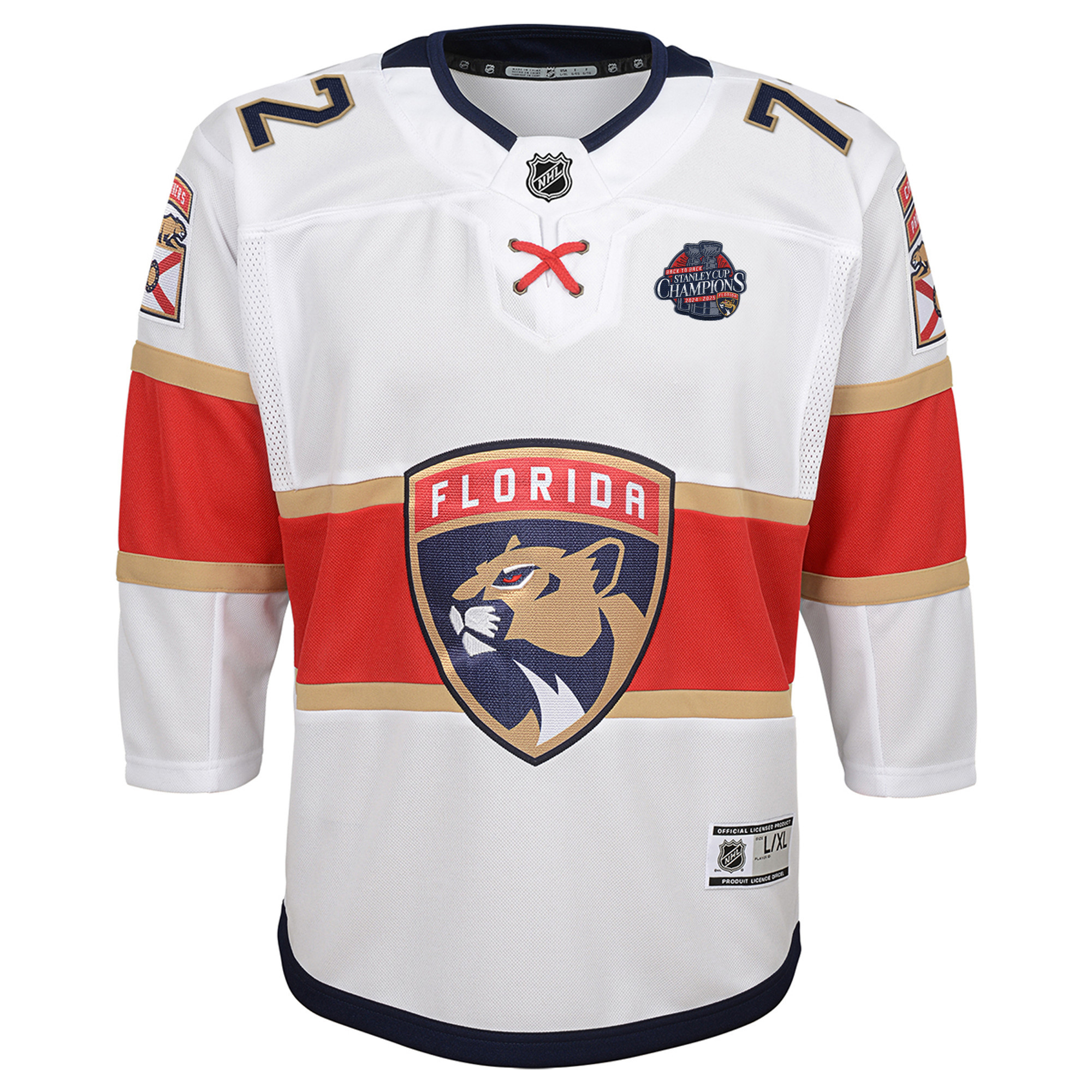 Sergei Bobrovksy Florida Panthers Back To Back Championship White Away Jersey - All Stitched - Image 2