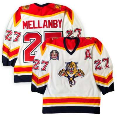 Scott Mellanby Florida Panthers White 1995/96 Alternate Blue Line Jersey - All Stitched