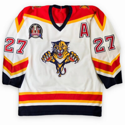 Alternative view of Scott Mellanby Florida Panthers White 1995/96 Alternate Blue Line Jersey - All Stitched