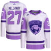 Scott Mellanby Florida Panthers White Purple Hockey Fights Cancer Jersey - All Stitched