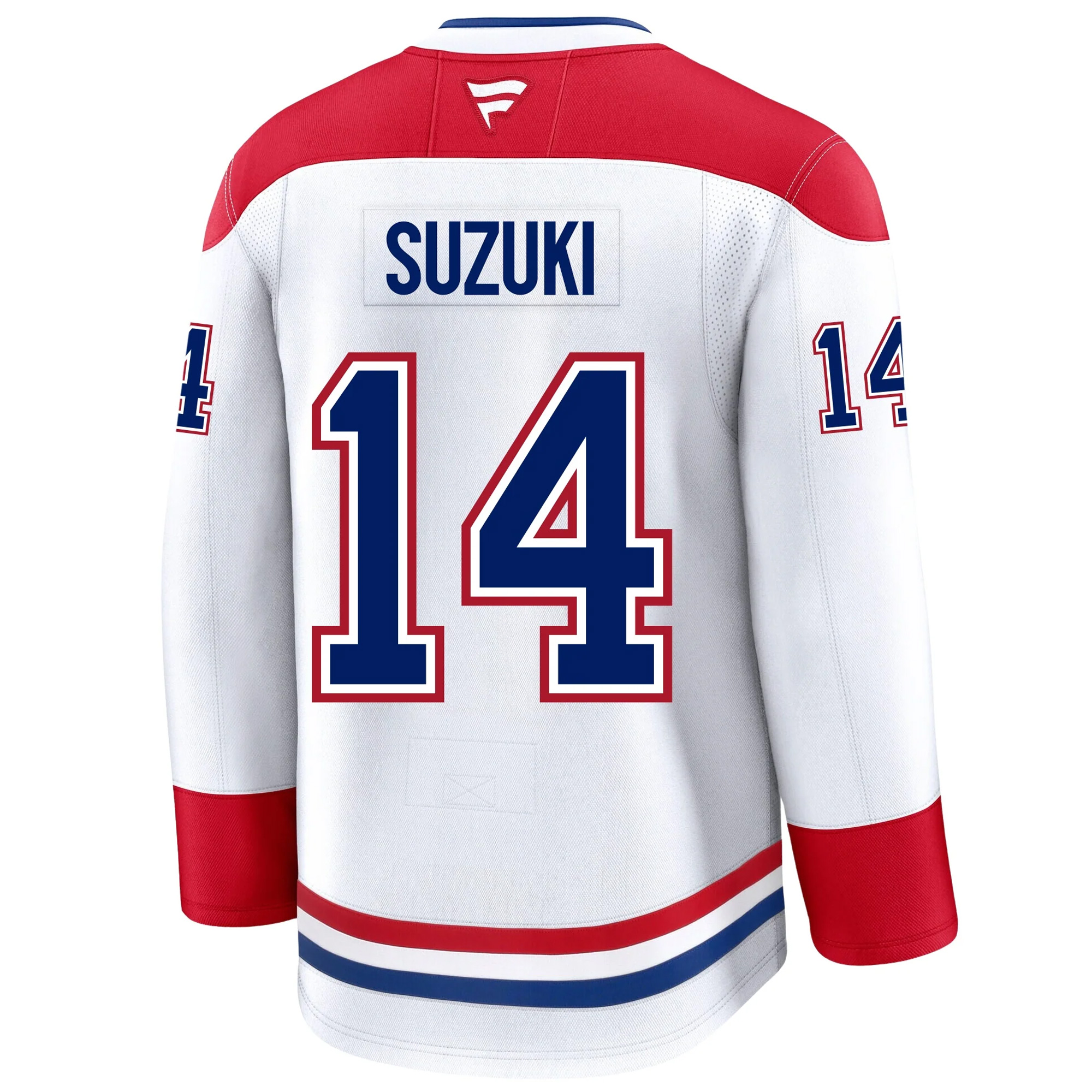 Nick Suzuki Montreal Canadiens White Road Premium Jersey - All Stitched - Image 3