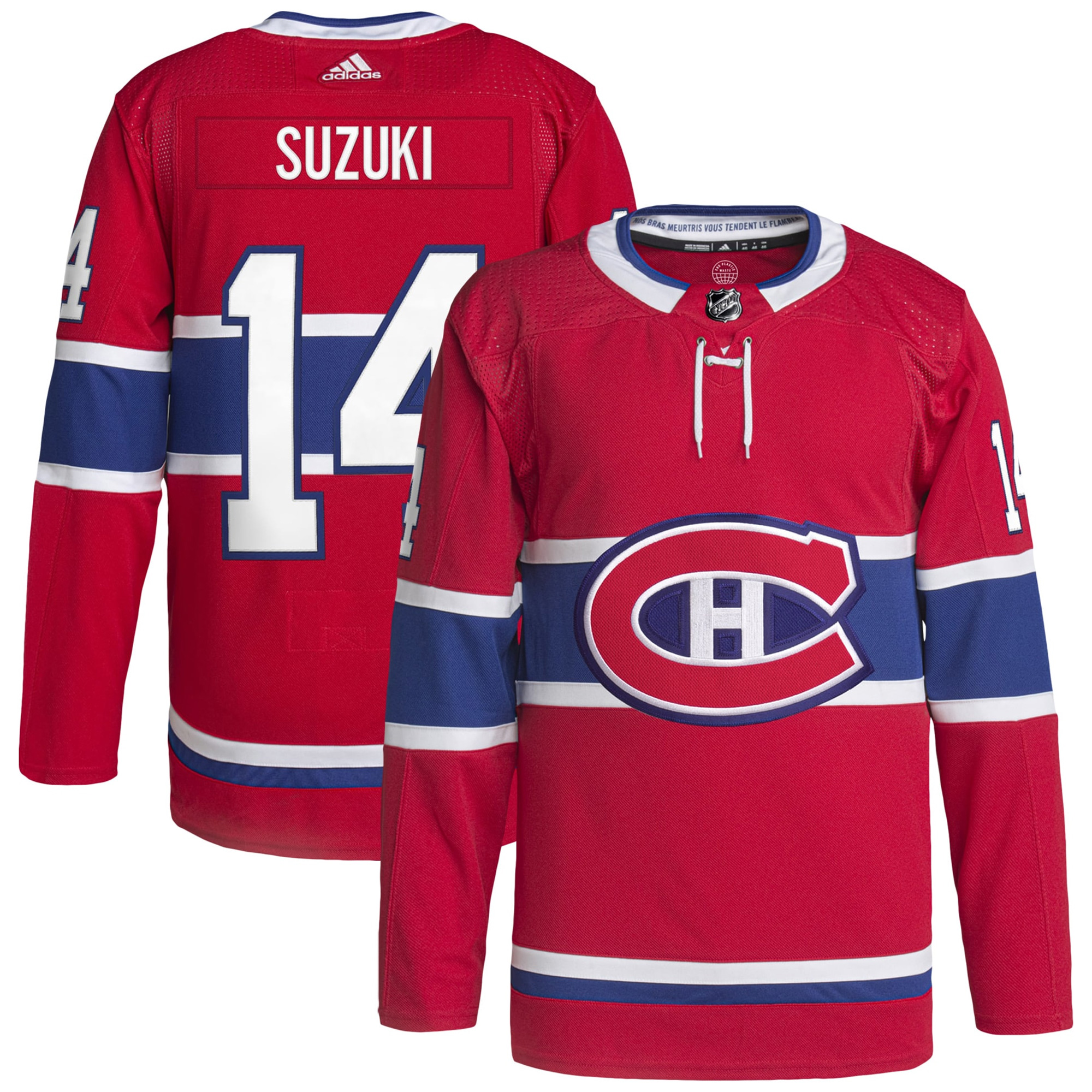 Nick Suzuki Montreal Canadiens Red Home Primegreen Jersey - All Stitched