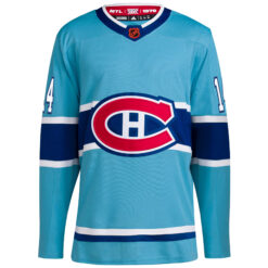 Alternative view of Nick Suzuki Montreal Canadiens Light Blue Reverse Retro 2.0 Primegreen Jersey - All Stitched