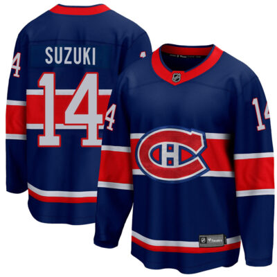 Nick Suzuki Montreal Canadiens White Reverse Retro Primegreen Jersey - All Stitched