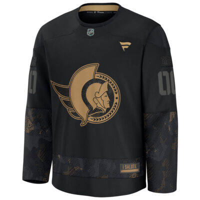 Alternative view of Custom Ottawa Senators Black 2024 Military Appreciation Premium Jersey - All Stitched