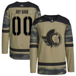 Custom Ottawa Senators Camo Military Appreciation Jersey - All Stitched