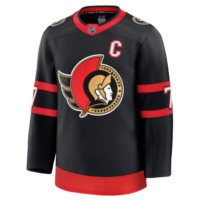 Alternative view of Brady Tkachuk Ottawa Senators Black Home Premium Jersey - All Stitched
