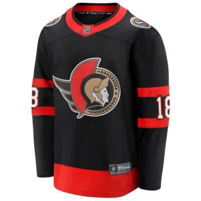 Alternative view of Tim Stutzle Ottawa Senators Black Home Jersey - All Stitched