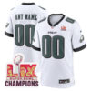 Custom Philadelphia Eagles White Super Bowl LIX Game Jersey - All Stitched