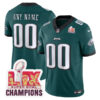Custom Philadelphia Eagles Midnight Green Super Bowl LIX Vapor F.U.S.E Limited Jersey - All Stitched