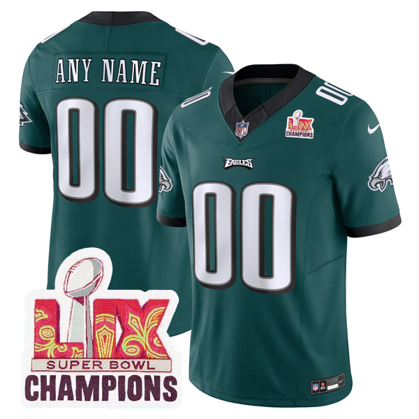Custom Philadelphia Eagles Midnight Green Super Bowl LIX Vapor F.U.S.E Limited Jersey - All Stitched