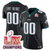 Custom Philadelphia Eagles Black Super Bowl LIX Vapor F.U.S.E Limited Jersey - All Stitched