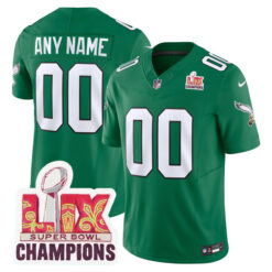 Custom Philadelphia Eagles Green Super Bowl LIX Throwback Vapor F.U.S.E Limited Jersey - All Stitched