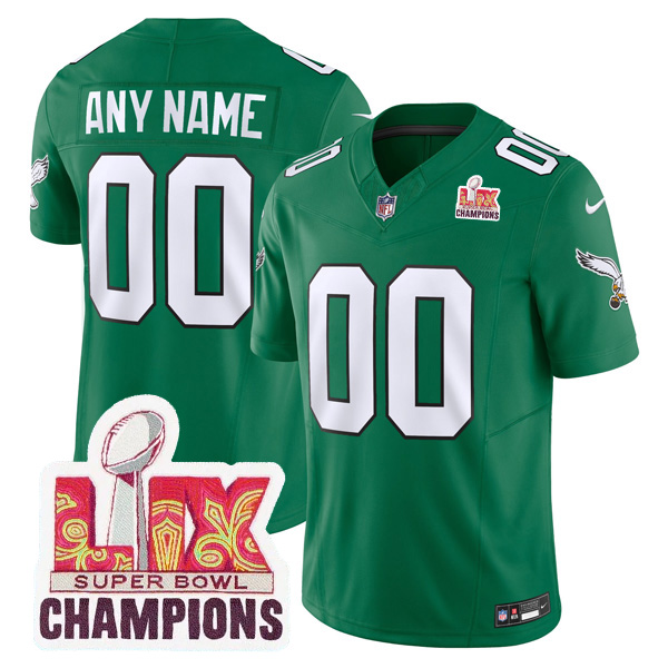 Custom Philadelphia Eagles Green Super Bowl LIX Throwback Vapor F.U.S.E Limited Jersey - All Stitched