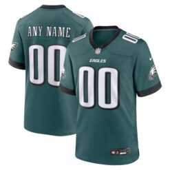 Custom Philadelphia Eagles Midnight Green Game Jersey - All Stitched