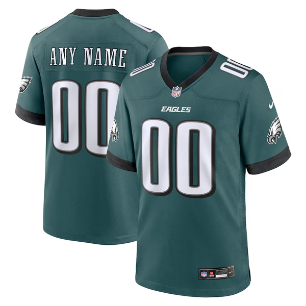 Custom Philadelphia Eagles Midnight Green Game Jersey - All Stitched