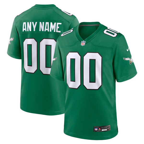 Custom Philadelphia Eagles Green Throwback Jersey - All Stitched