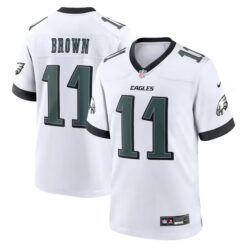 AJ Brown Philadelphia Eagles White Game Jersey - All Stitched