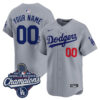 Custom Los Angeles Dodgers Grey Road 2025 World Series Champions Limited Jersey - All Stitched