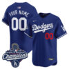 Custom Los Angeles Dodgers Royal Alternate 2025 World Series Champions Limited Jersey - All Stitched