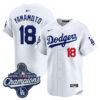 Yoshinobu Yamamoto Los Angeles Dodgers White Home 2025 World Series Champions Limited Jersey - All Stitched
