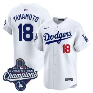 Yoshinobu Yamamoto Los Angeles Dodgers White Home 2025 World Series Champions Limited Jersey - All Stitched