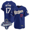 Shohei Ohtani Los Angeles Dodgers Royal 2025 World Series Champions Gold Collection Limited Jersey - All Stitched