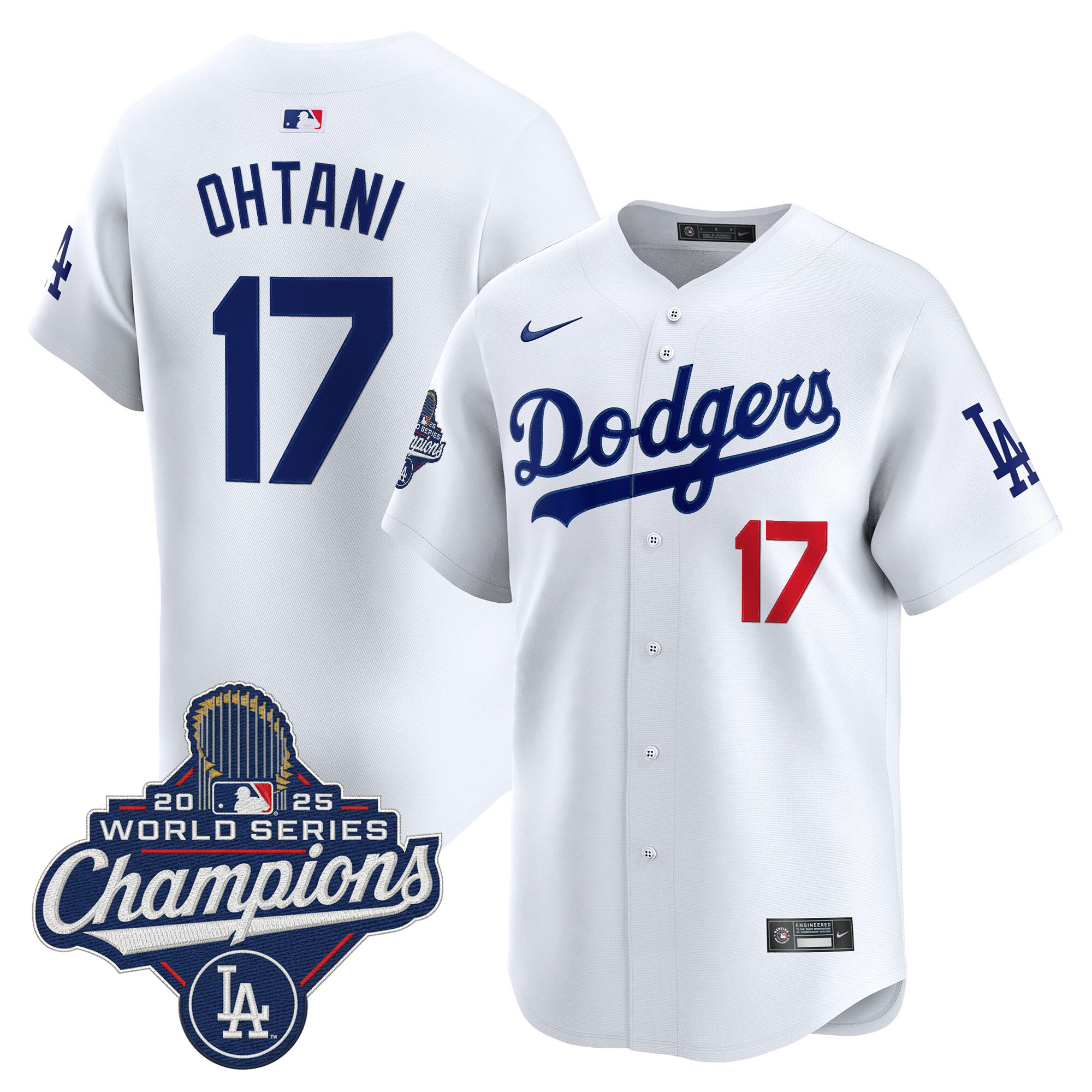 Shohei Ohtani Los Angeles Dodgers White Home 2025 World Series Champions Limited Jersey - All Stitched