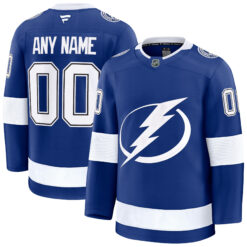 Custom Tampa Bay Lightning Royal Home Premium Jersey - All Stitched