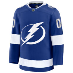 Alternative view of Custom Tampa Bay Lightning Royal Home Premium Jersey - All Stitched