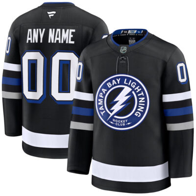 Custom Tampa Bay Lightning Black Alternate Premium Jersey - All Stitched