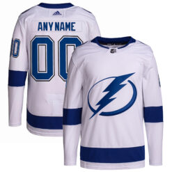 Custom Tampa Bay Lightning White Away Primegreen Jersey - All Stitched