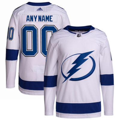 Custom Tampa Bay Lightning White Away Primegreen Jersey - All Stitched
