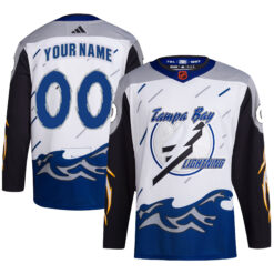 Custom Tampa Bay Lightning White Reverse Retro 2.0 Primegreen Jersey - All Stitched