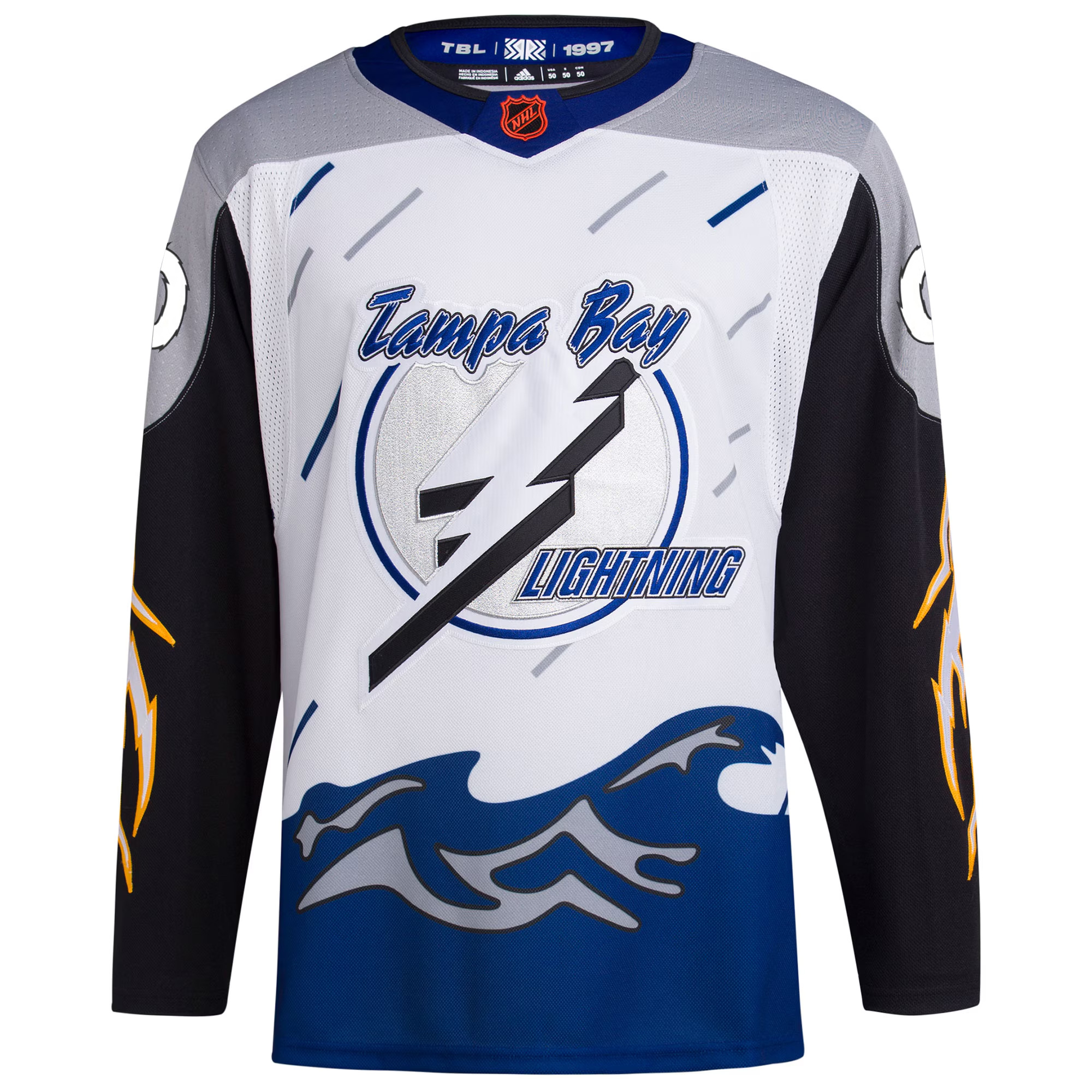 Custom Tampa Bay Lightning White Reverse Retro 2.0 Primegreen Jersey - All Stitched - Image 2